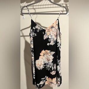 Socialite mini black floral dress | Size Medium